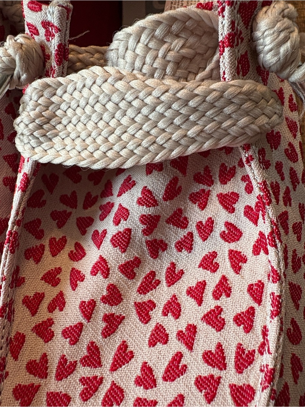 Hey Dude Woman’s size 7 Heart-Print Slip Ons in Red and White - Picture 9 of 15